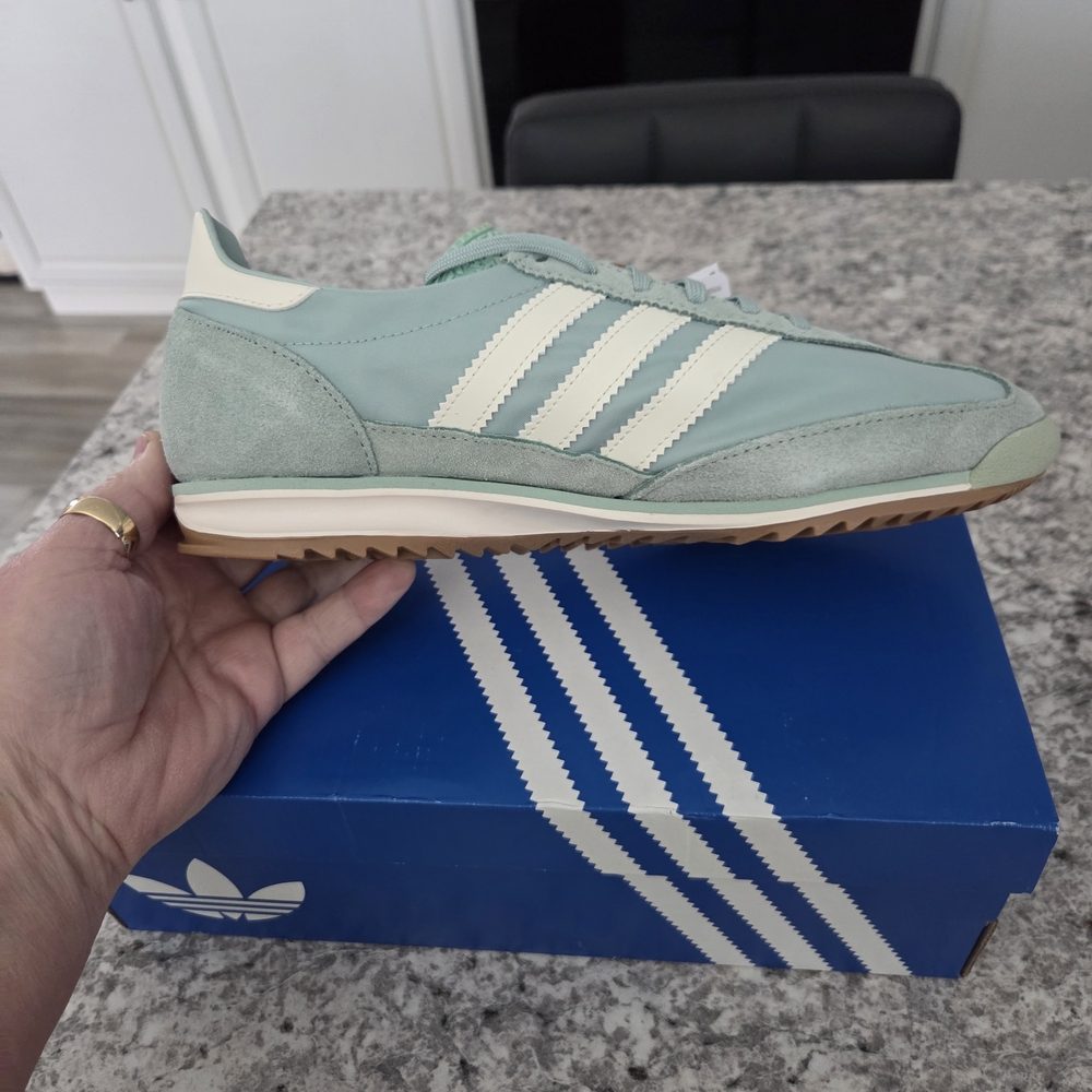 New In Box Adidas Women's Light Green and White Athletic Shoes